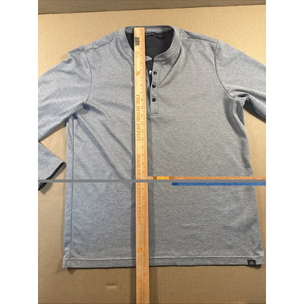 Adidas Adicross Henley Shirt Mens Large Gray Long Sleeve Golf Performance Fit